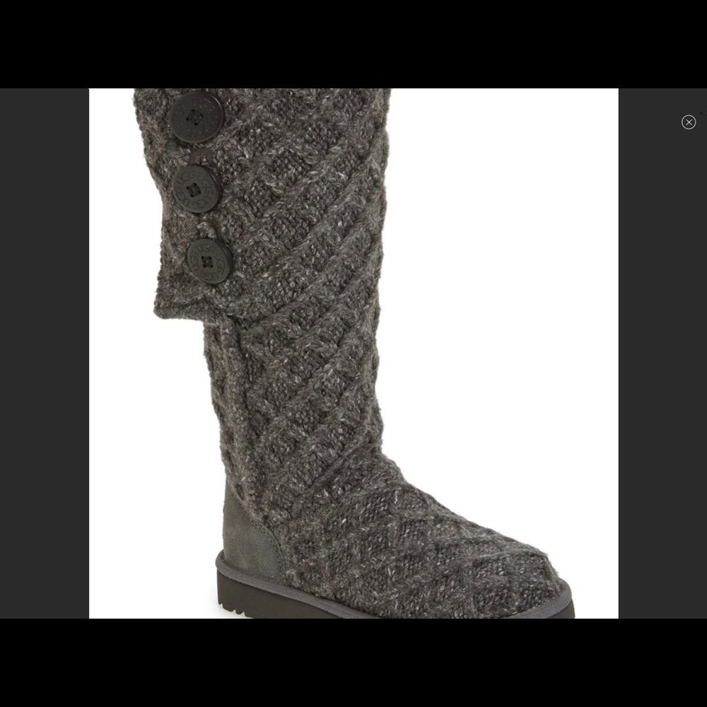 Beautiful UGG Lattice Cardi Boot Grey 8